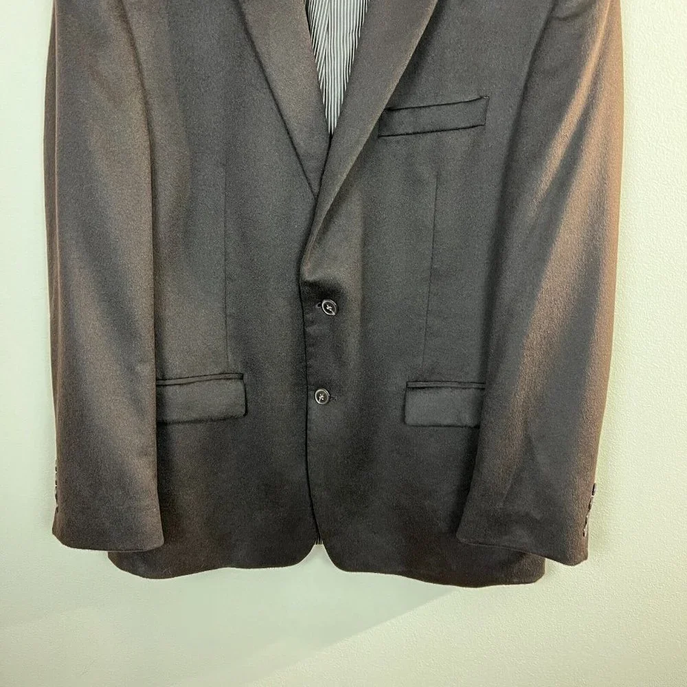 Calvin Klein 100% Cashmere Sport Coat Blazer Jacket 44R Brown‎ 2-Button